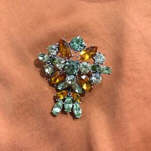 Beautiful Modern Faceted Rhinestone Statement Brooch